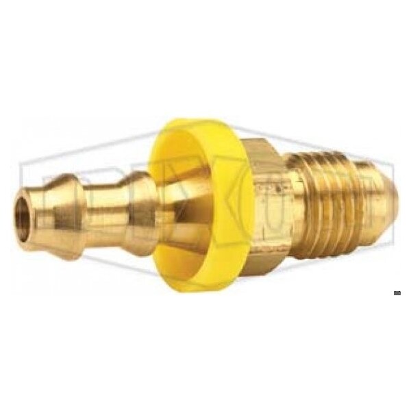 Dixon 286 Hose to Tube Fitting, 1/4 in x 1/2-20 Nominal, Push-On Hose Barb x Male 37Deg JIC, Brass, Domestic 2860408C - main